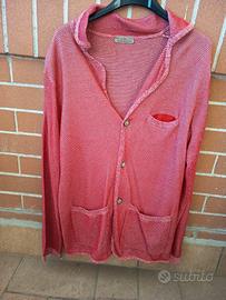 maglia a bottoni rossa  uomo taglia XL slim