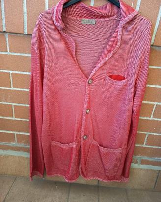 maglia a bottoni rossa  uomo taglia XL slim