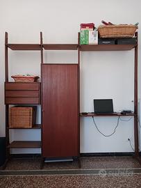 Libreria Parete Attrezzata Vintage Anni 60/70