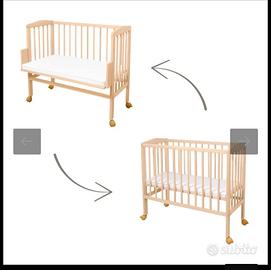 Lettino 2in1 Waldin con materasso - Naturale
