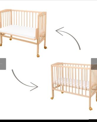 Lettino 2in1 Waldin con materasso - Naturale