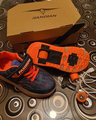 Scarpe con luci e rotelle estraibili