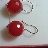 orecchini argento con sfera sfaccettata di mm16