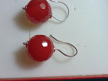 orecchini argento con sfera sfaccettata di mm16