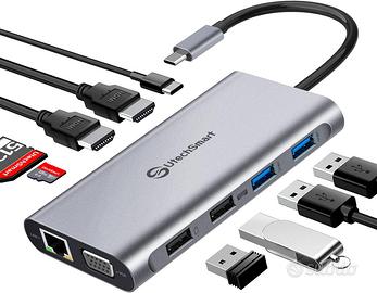 USB C Hub UtechSmart 11 in 1 Docking station Tripl