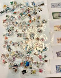 Collezione di francobolli e monete dal mondo