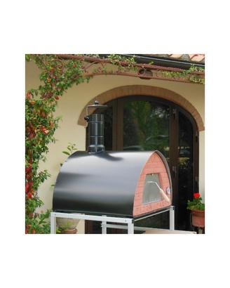 Forno a legna per pizza da giardino 70x70 Nero
