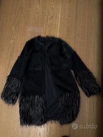 Giacca Trussardi jeans pelliccia sintetica blu