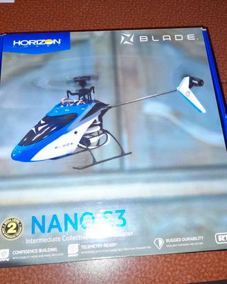 Elicottero Blade Nano S3 RTF con radio, lipo, cbt