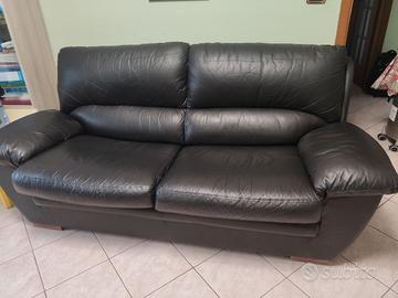 Divano nero vera pelle