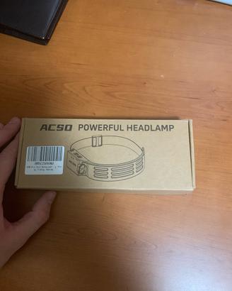 Torcia Frontale LED Ricaricabile USB ACSO - Nuova