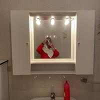 Mobiletto bagno due antine e specchio