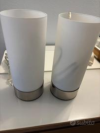 Coppia Lampade vetro bianco
