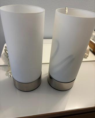 Coppia Lampade vetro bianco