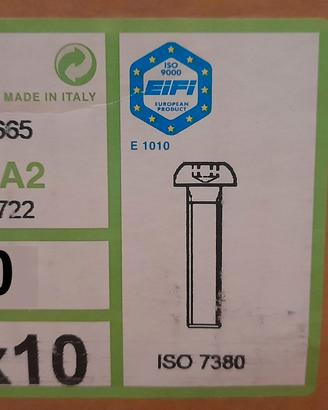 viti inox iso 7380 A2 MA 8x10