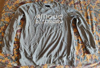 Maglia manica lunga grigia stampa Mood of the day