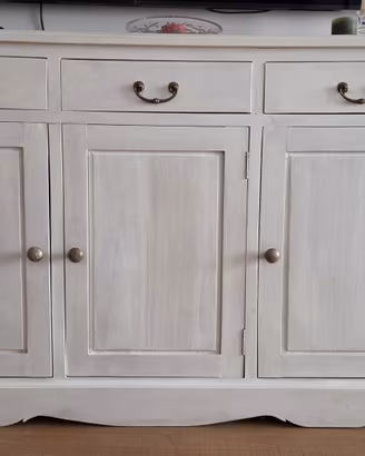 Credenza 3 ante e 3 cassetti in legno bianco