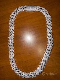 Collana Cuban Iced out in moissanite pari al nuovo