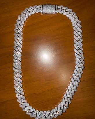 Collana Cuban Iced out in moissanite pari al nuovo