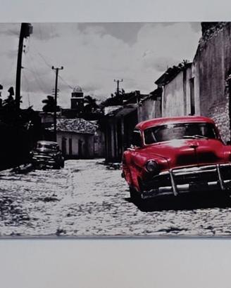 Quadro auto cubana d'epoca 70x30 cm
