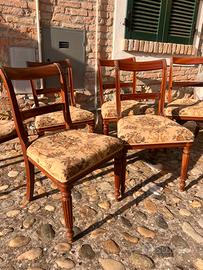 6 sedie regency legno mogano