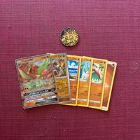 Pacchetto carte pokemon tipo lotta con moneta