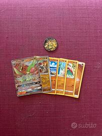 Pacchetto carte pokemon tipo lotta con moneta
