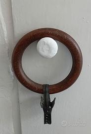 Anelli in legno x tende+ clip in metallo,42 pezzi