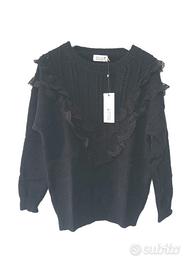 Maglia donna con fantasia volant sul davanti 
Moll