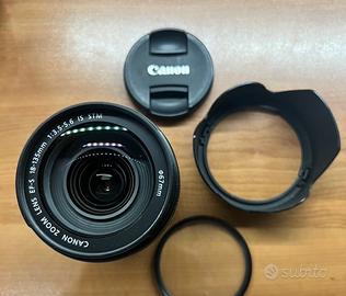 Canon EF-S 18-135 STM con filtri e paraluce