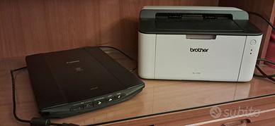 Stampante laser Brother HL-1110 e scanner Canon