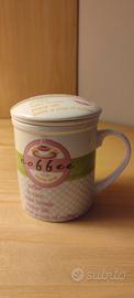 Tazza per tisane con filtro e coperchio 