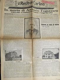 IL RESTO DEL CARLINO LA MORTE DI ANTONIO FOGAZZARO