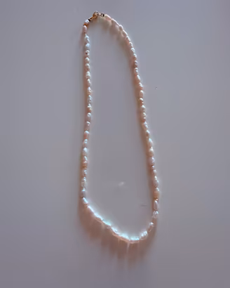 Collana perle fiume con chiusura oro