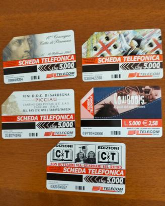  lotto di rare carte telefoniche Telecom 