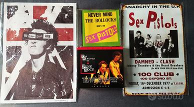 RARO LOTTO PUNK-SEX PISTOLS ECC-CD,PLACCA,POSTER