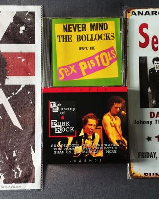 RARO LOTTO PUNK-SEX PISTOLS ECC-CD,PLACCA,POSTER