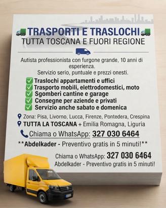 Trasporto e traslochi e sgomberi