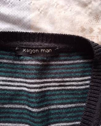 Gilet uomo Xagon Man a righe – scollo a V