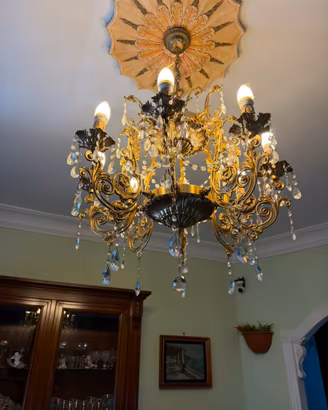 Lampadaro a 8 luci con papeli