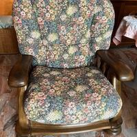 Salotto in legno massello e tessuto (3pz)