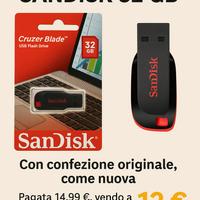 Chiavetta USB SanDisk 32 GB – Con confezione origi