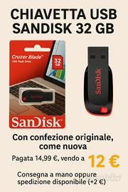 Chiavetta USB SanDisk 32 GB – Con confezione origi