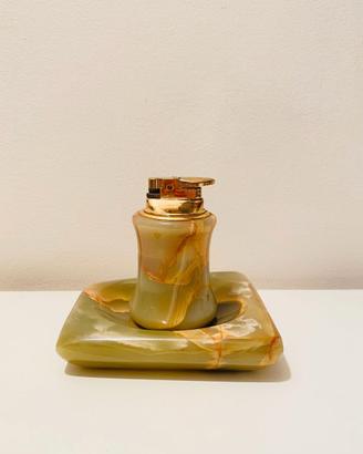 Set da fumo Vintage anni '70 in Onice Verde