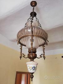 LAMPADARIO ANTICO IN BRONZO