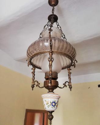 LAMPADARIO ANTICO IN BRONZO