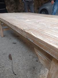 tavolino massello rovere sbiancato 