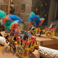 Cm 22 Carrettino Anni ‘70 In Legno Cavallo Plastic