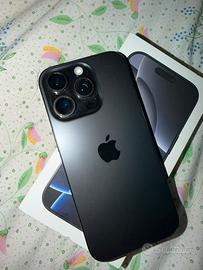 Iphone 16 pro 128gb titanio nero +scatola e cover