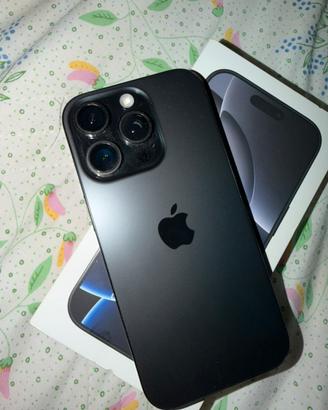 Iphone 16 pro 128gb titanio nero +scatola e cover